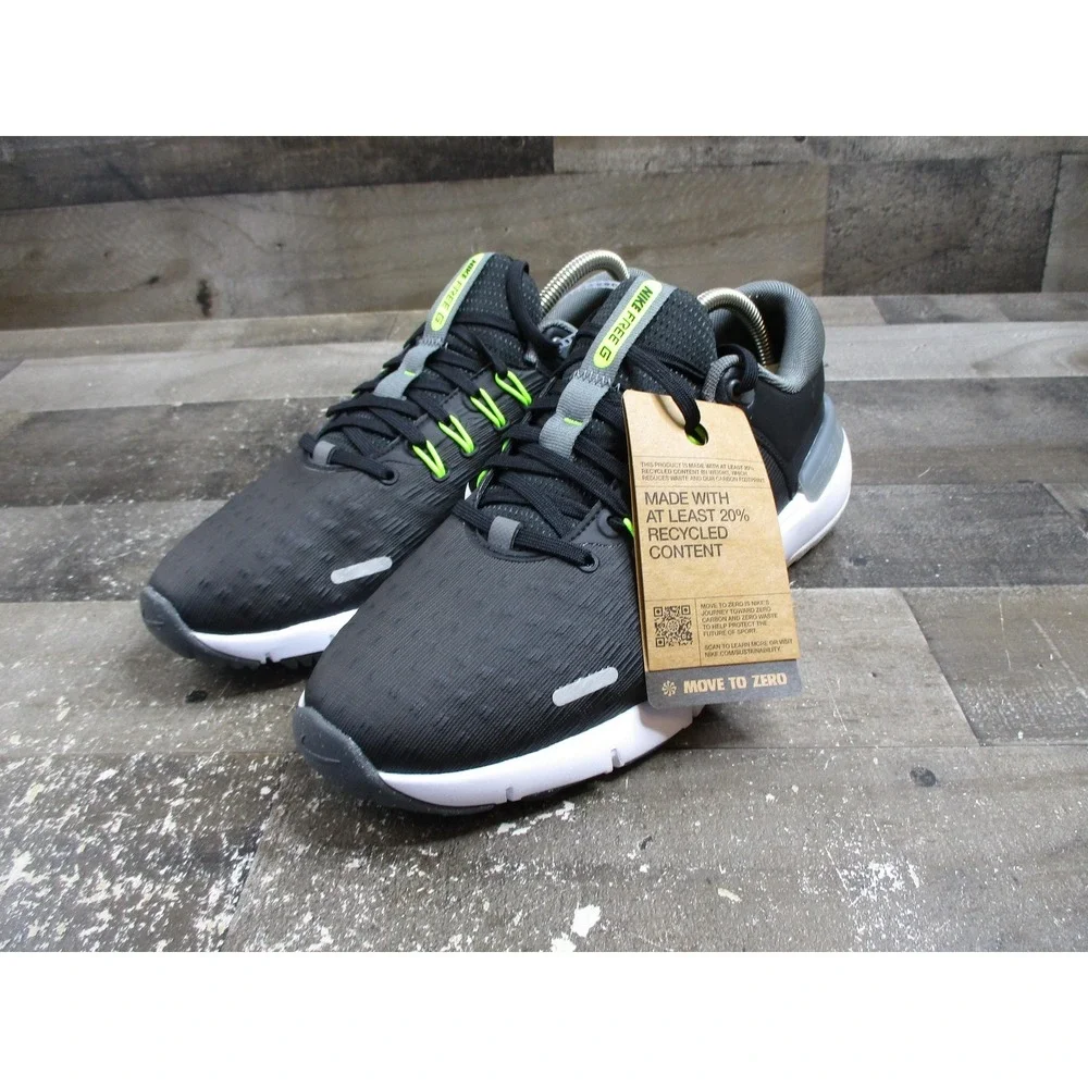 Nike Free G Running Shoes Mens Size 9 Black Gray White Volt Sneakers FN0332-001